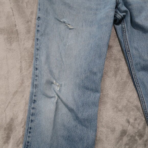 Levis 550 Jeans Mens 38x34 Blue Relaxed Fit Straight Leg Light Wash Distressed - Picture 2 of 16